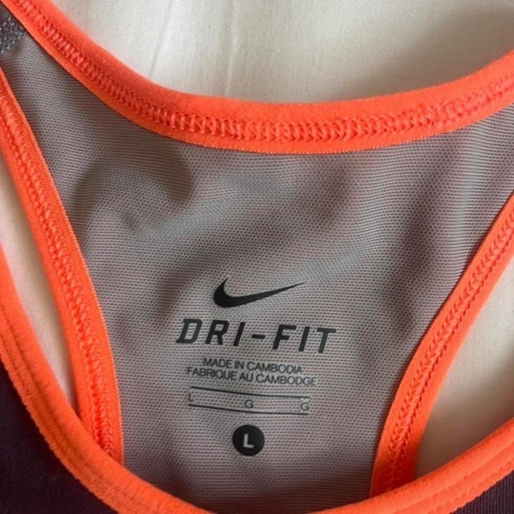 Y2k Nike Racerback Tank Top Womens Sz L Orange Sporty Running Yoga - Picture 5 of 8